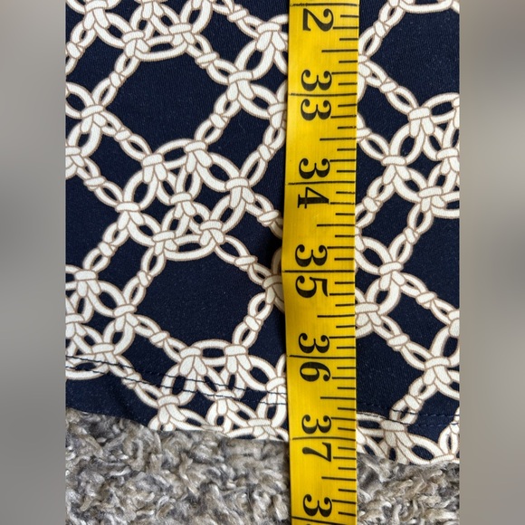 Talbots Navy Blue Dress with Nautical Rope Like Pattern Size Small - Picture 8 of 9